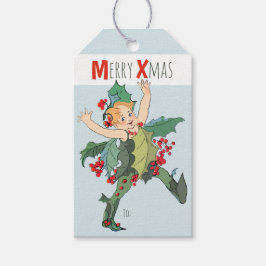 Weihnachts-Holly-Kind Elizabeth Gordon CC0246 Geschenkanhänger