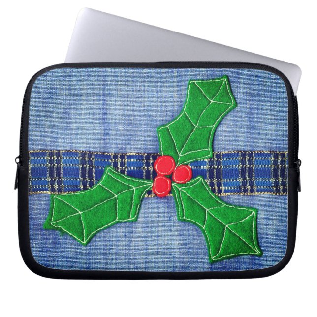 Weihnachts Holly Laptopschutzhülle (Vorderseite)