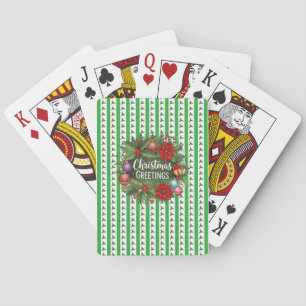 Weihnachts-Holly-Muster mit Kranz Spielkarten