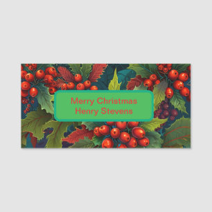 Weihnachts-Holly-Name-Abzeichen Namensschild