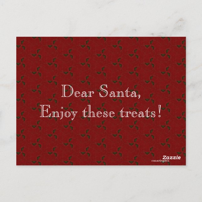 Weihnachts Holly Postkarte (Rückseite)