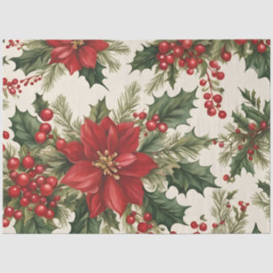 Weihnachts-Holly & Red Berries-Tissue Seidenpapier