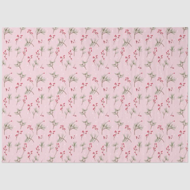 Weihnachts Holly Seidenpapier (Vorderseite)