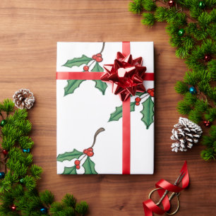 Weihnachts Holly Wrapping Paper Geschenkpapier