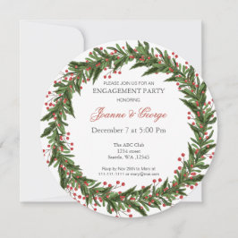 Weihnachts Holly Wreath Winter Engagement Party Einladung