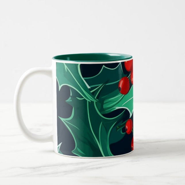 Weihnachts Holly Zweifarbige Tasse (Links)