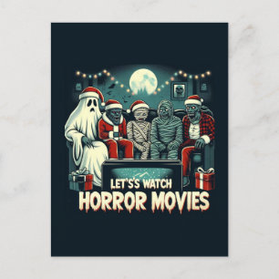Weihnachts-Horror-Filme Freunde Postkarte