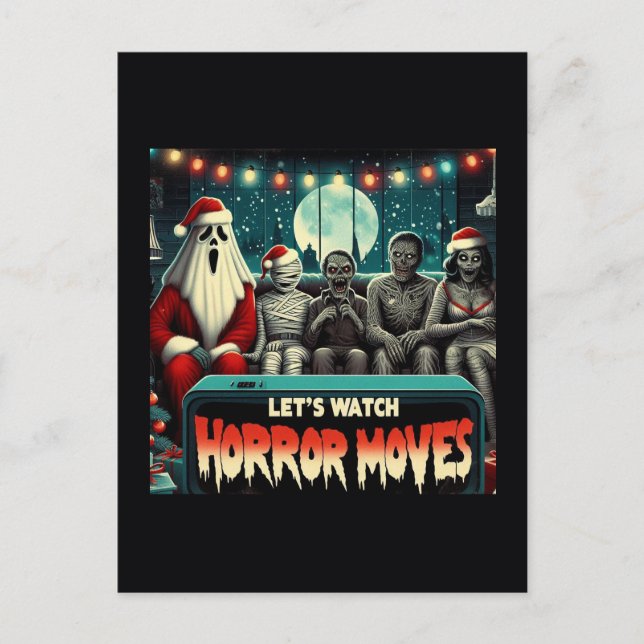 Weihnachts-Horror-Filme Santa Ghost Postkarte (Vorderseite)
