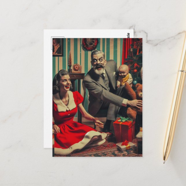 Weihnachts-Horror Postkarte (Vorderseite/Rückseite Beispiel)