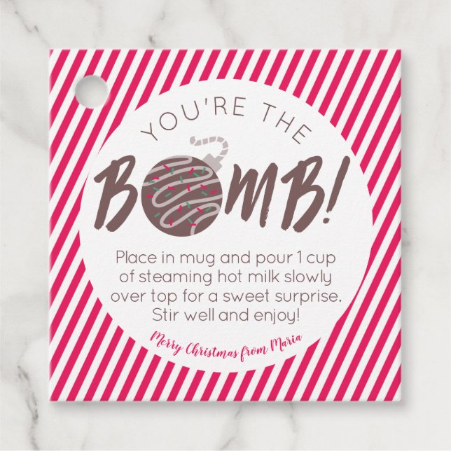 Weihnachts-Hot-Chocolate-Bomb-Geschenketiketten Geschenkanhänger (Vorderseite)