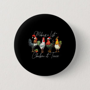 Weihnachts-Hühnchen Lover Xmas Weihnachtsmannmütze Button