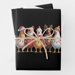 Weihnachts-Hühner Weihnachten Weihnachten Hühnerge Geschenkpapier Set