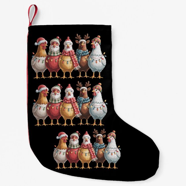 Weihnachts-Hühner Weihnachten Weihnachten Hühnerge Kleiner Weihnachtsstrumpf (Vorderseite)