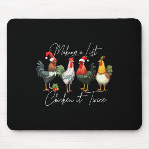 Weihnachts-Hühnerliebhaber Xmas Santa Hut Licht Lu Mousepad