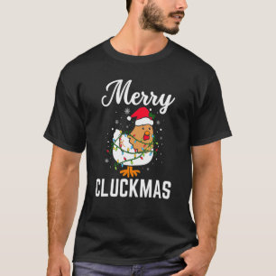Weihnachts-Hühnerpuppe Merry Cluckmas Retro T-Shirt