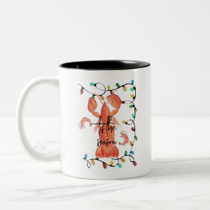 Weihnachts-Hummer-Flusskrebs-Krustentier-Wasserfar Zweifarbige Tasse