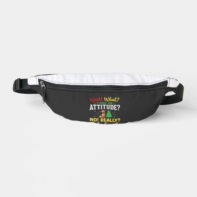 Weihnachts-Hund Attitüde Humor Bauchtasche (Vorderseite)