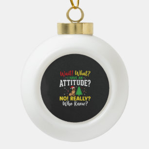 Weihnachts-Hund Attitüde Humor Keramik Kugel-Ornament