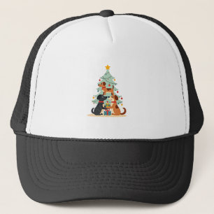 Weihnachts-Hund-Baum-T-Shirt Süß Lustig Welpen Hun Truckerkappe