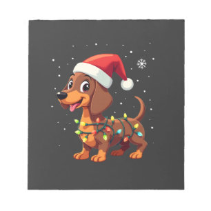 Weihnachts Hund Dachshund Nikolaus Xmas Wiener 3 Notizblock