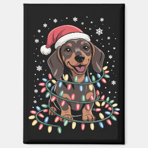 Weihnachts Hund Dachshund Nikolaus Xmas Wiener Magnet
