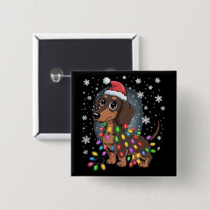 Weihnachts Hund Dachshund Santa Weihnachten Wiener Button