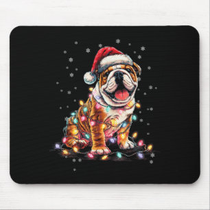 Weihnachts Hund English Bulldog Santa Xmas Frauen Mousepad
