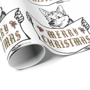 Weihnachts-Hund: Frohe Weihnachten! Geschenkpapier