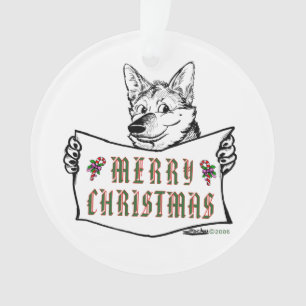 Weihnachts-Hund: Frohe Weihnachten! Ornament
