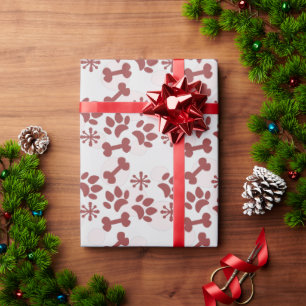 Weihnachts Hund Katze Haustier Knochen Schneeflock Geschenkpapier