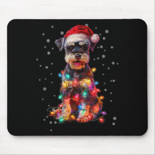 Weihnachts Hund Schnauzer Santa Xmas Frauen Männer Mousepad