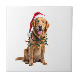 Weihnachts-Hund-Shirt, Weihnachten Golden Retrieve Fliese