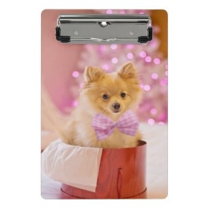 Weihnachts-Hund-Welpen-Geschenk Mini Klemmbrett