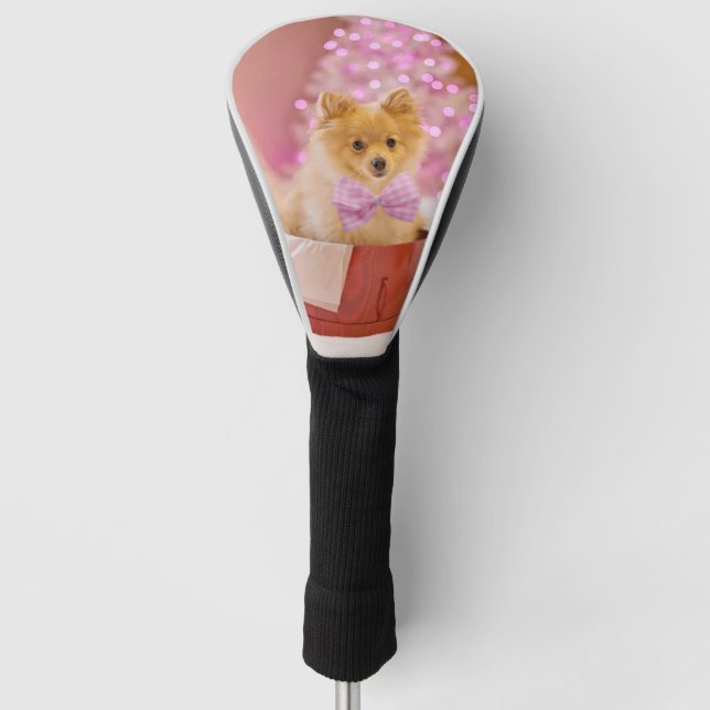 Weihnachts-Hund Welpengeschenk Gegenwart Golf Headcover (Vorderseite)