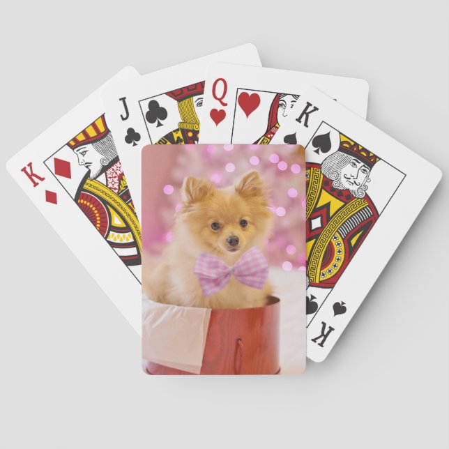 Weihnachts-Hund Welpengeschenk Gegenwart Spielkarten (Rückseite)