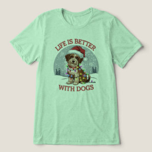 Weihnachts-Hundefreude: Eine festliche Vector Graf Tri-Blend Shirt