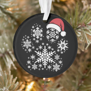Weihnachts-Hundepfoten-Santa-Hut Besitzer Geschenk Ornament