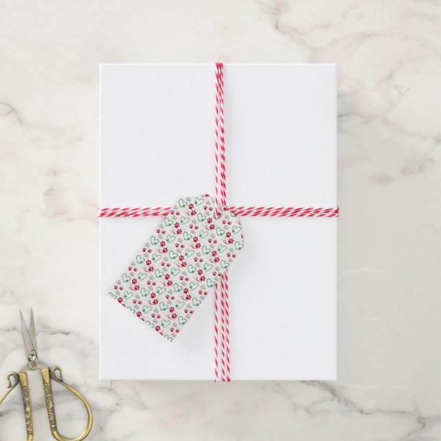 Weihnachts-HUNDERSCHMERZEN und LIEBE HÖREN Festlic Geschenkanhänger (Mit Garn)