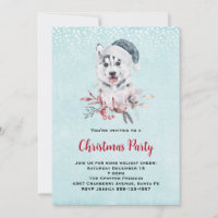 Weihnachts-Husky-Hund in einer Weihnachtsmannmütze