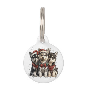 Weihnachts Husky Hunde Haustiermarke