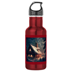 Weihnachts-Hütte 2 Edelstahlflasche