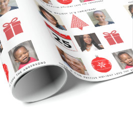 Weihnachts-ICON-FOTO-COLLAGE - Modern halten Geschenkpapier