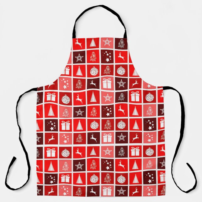 Weihnachts Icon Red Squares Holiday Art Classic Schürze (Vorderseite)