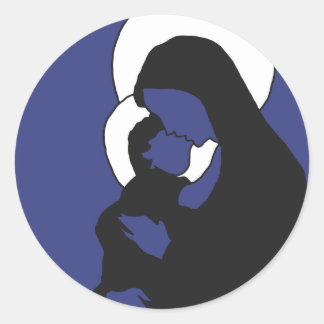 Weihnachts-Icons-Aufkleber - Mary und Baby Jesus Runder Aufkleber