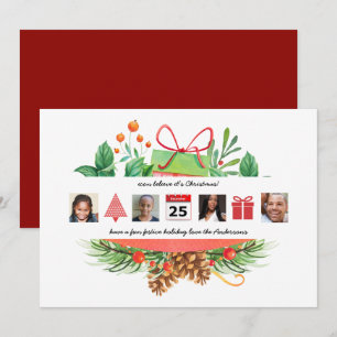 Weihnachts-ICONS Fotocollage Moderne Kranzform Einladung