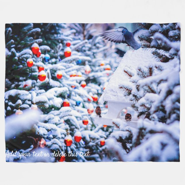 Weihnachts-Idyll anpassbar Fleecedecke (Vorderseite (Horizontal))