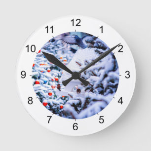 Weihnachts-Idyll anpassbar Runde Wanduhr