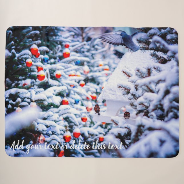 Weihnachts-Idyll anpassbar Sherpadecke (Vorderseite (Horizontal))