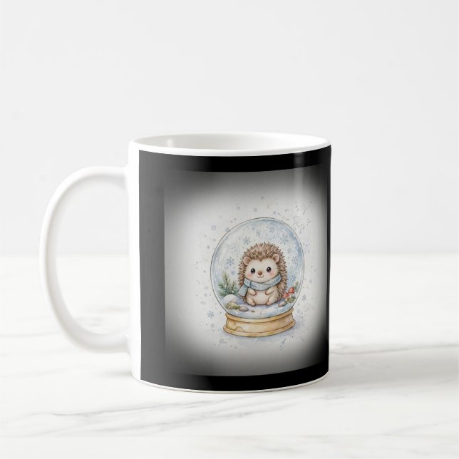 Weihnachts-Igel-Schneekugel Kaffeetasse (Links)