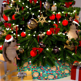 Weihnachts-Igel Whimsical Polyester Weihnachtsbaumdecke